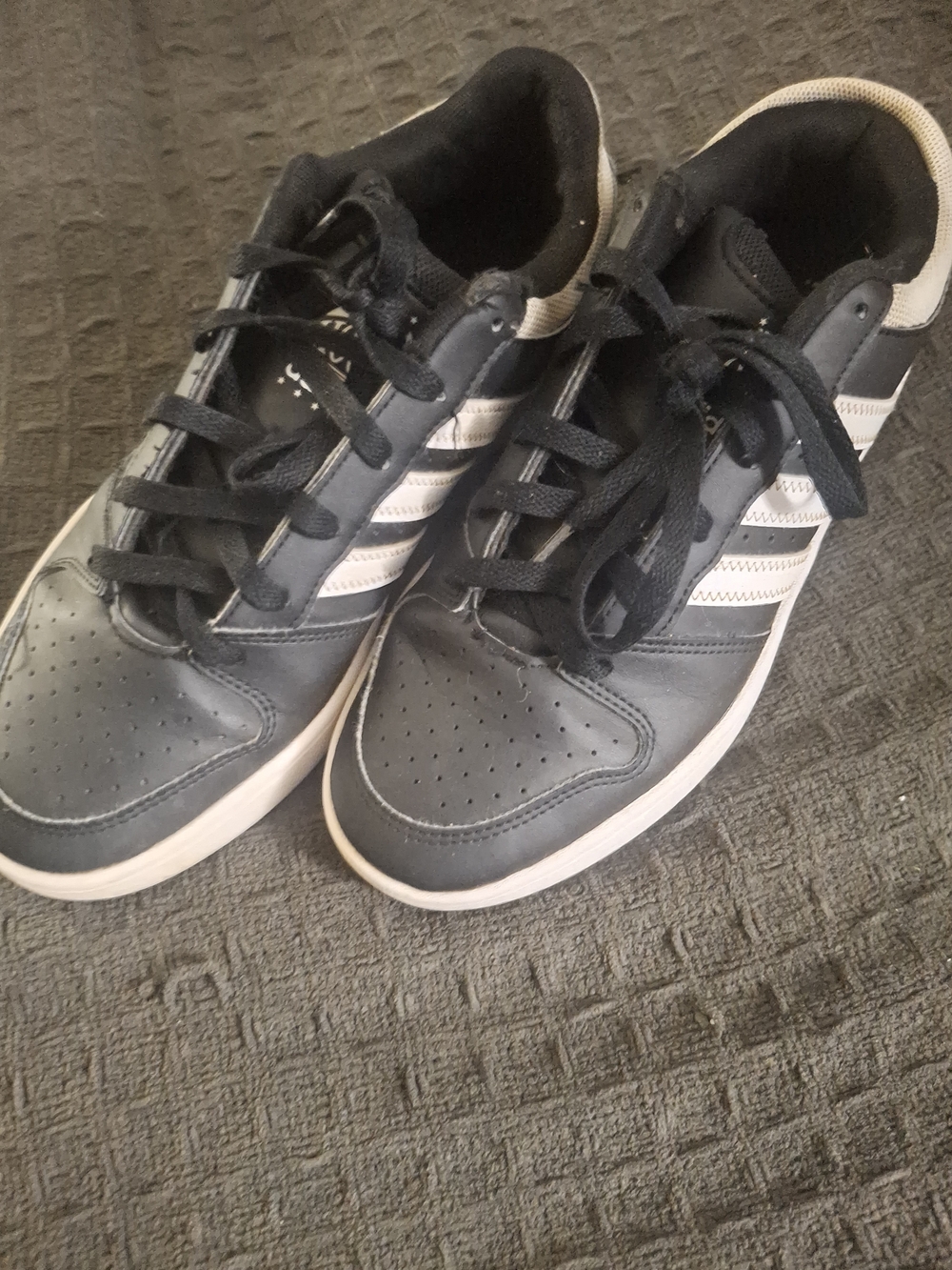adidas Black Sneakers with White Stripes